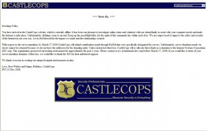 La page d'accueil de CastleCops